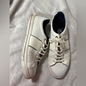 Ted Baker London White Leather/Canvas Sneakers Size 41